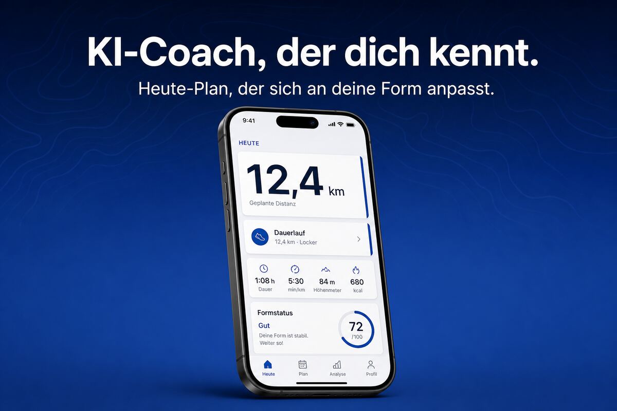 Heute-Ansicht der 7runs-App mit adaptivem Trainingsplan.